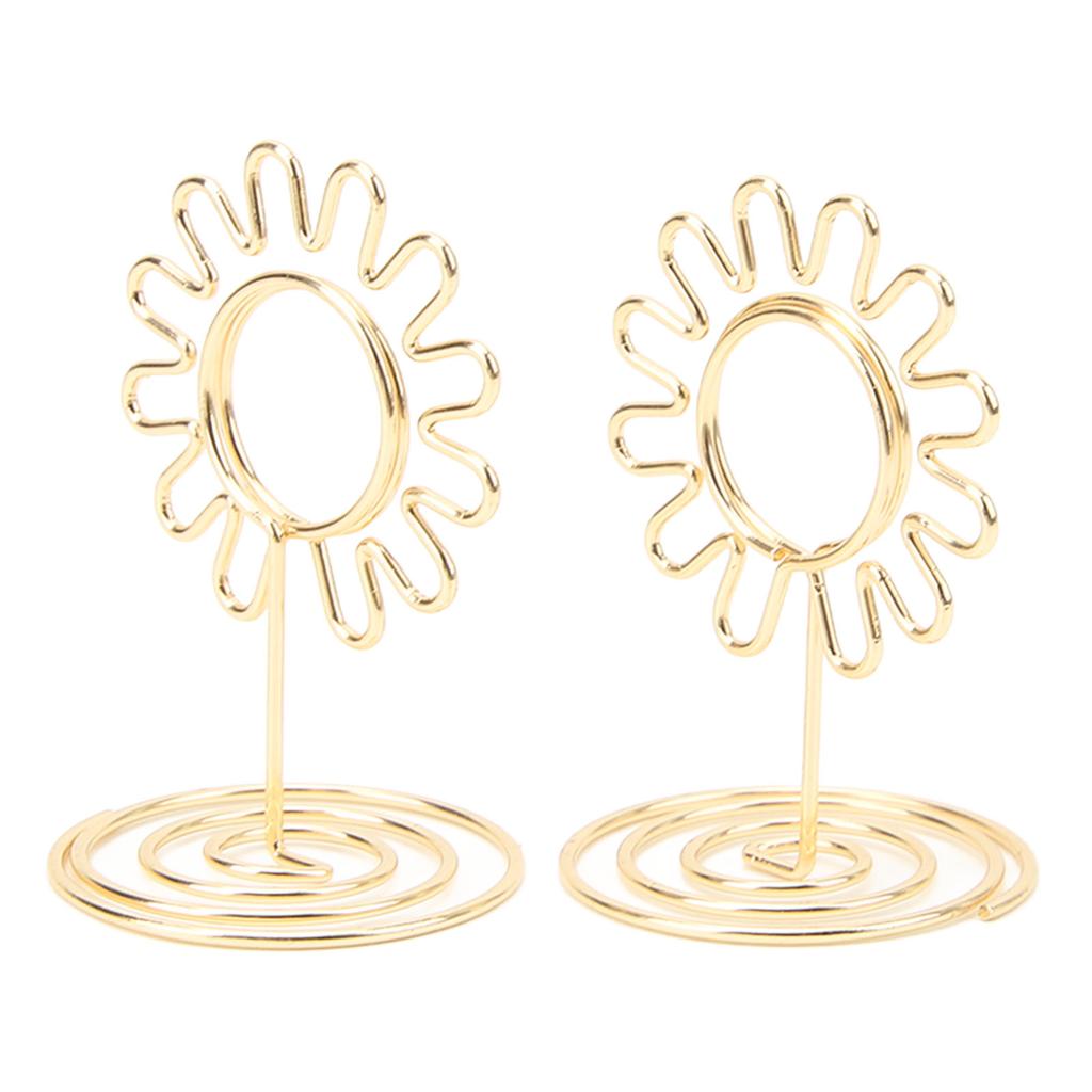 20PCS Wire Table Picture Photo Holder Gold Plated Surface Reusable Table Card Holder for Wedding Anniversary Party Gold