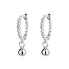 Simple Temperament Beads Korean Copper Fashion Jewelry Stud Earrings Ear Buckle Hoop Earrings