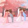 1 Pair Of Cartoon Romantic Wedding Couple Figurines Garden Micro Landscape Pendant Diy Plastic Craft Garden Scene Decoration