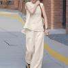 Women Sleeveless Vest Tops and Pants Casual Two Piece Suit Sets