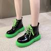 Мода Botines Mujer 2024 Осень Женские Ботильоны Челси Ботинки Платформа Шнуровка Женские Короткие Ботинки Горячие Ботинки Нескользящие Кожаные Ботинки