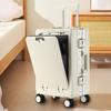 20-Inch White Universal Wheel Trolley Suitcase with Cup Holder & Front Opening for Men and Women