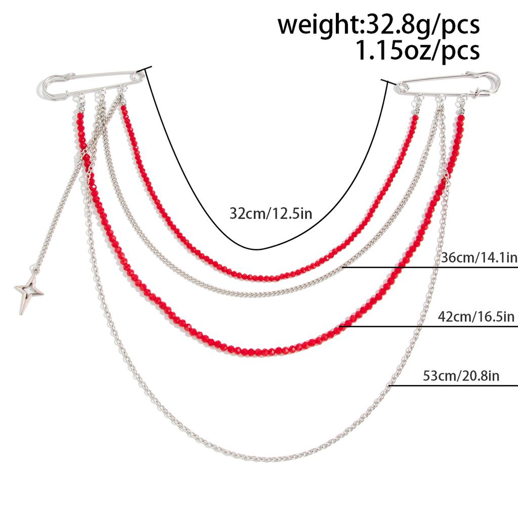 Salircon New Personality Crystal Beads Tassel Pendant Brooch for Women Men Multi-layer Creative Fashion Suit Jewelry 2026 New