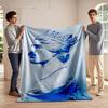 Royal Blue Portrait Blanket for all seasons blanket lunch break throw gift