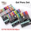 12/16/18/24/36/48pcs Neon Metallic Fine Arts Graffiti Marker Pen Gel Pens Set Pastel