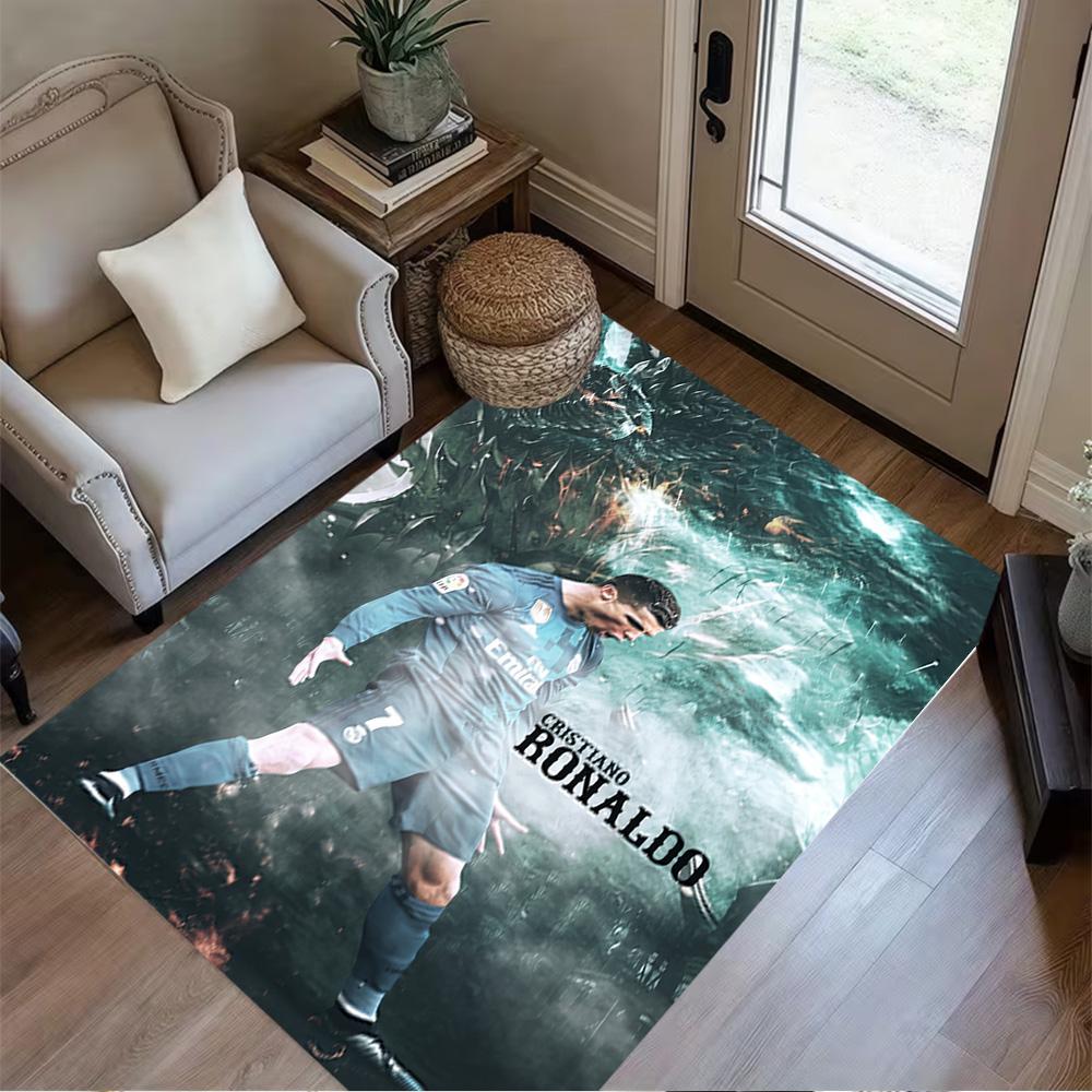 Ronaldo's Legendary Journey Area Rug Design for Hallway Bedrooms Dormitory Entryway Antislip Carpet Decorate Offices Best for Christmas