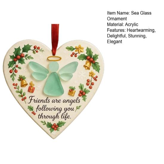 Sea Glass Angel Ornament Friends Are Angels Sea Glass Art Christmas