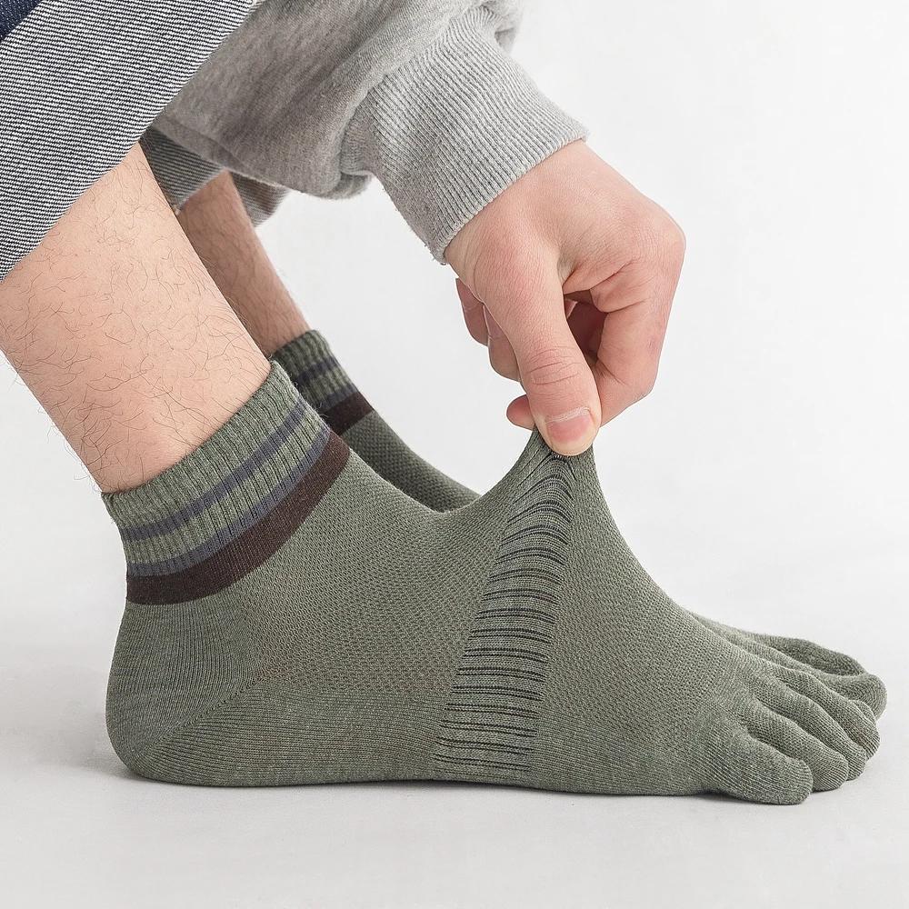 5 пар мужских носков с отдельными пальцами, спортивные низкие носки до щиколотки, высококачественные хлопковые носки с пятью пальцами для мальчиков