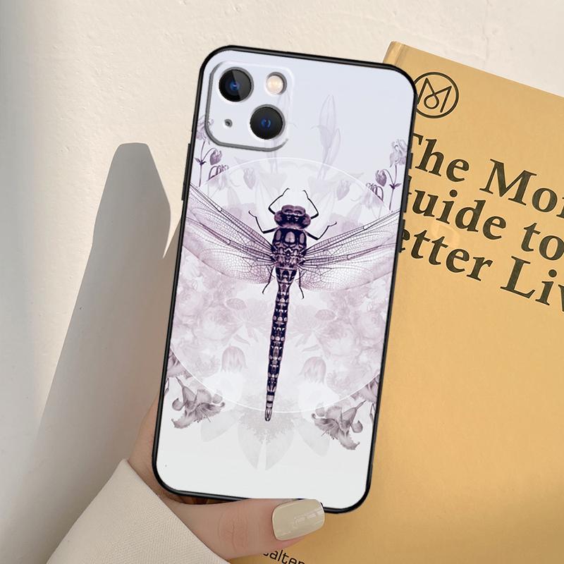 Luxury Dragonfly Case For iPhone 13 12 Mini 11 Pro Max 6S 8 7 Plus SE 2022 2020 X XS Max XR Back Cover