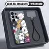 Чехол с узором из белых цветов для Samsung S26 Ultra S25 FE S24 S24 Plus A57 A37 A17 A56 A36 A16 A55 A35 A15 A54 5G Гибридный Магнитный Матовый Чехол