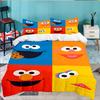 Colorful Sesame Muppets Together 3PCS Bedding set,Ideal for 1pc Duvet Cover And 2pcs Pillowcases Perfect for Fan gift,Ideal for Bedroom, Dormitory