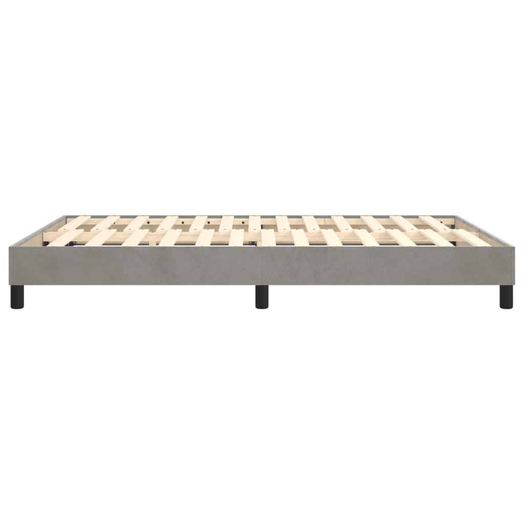 Box Spring Bed Frame Light Gray 140 x 190 cm Velvet