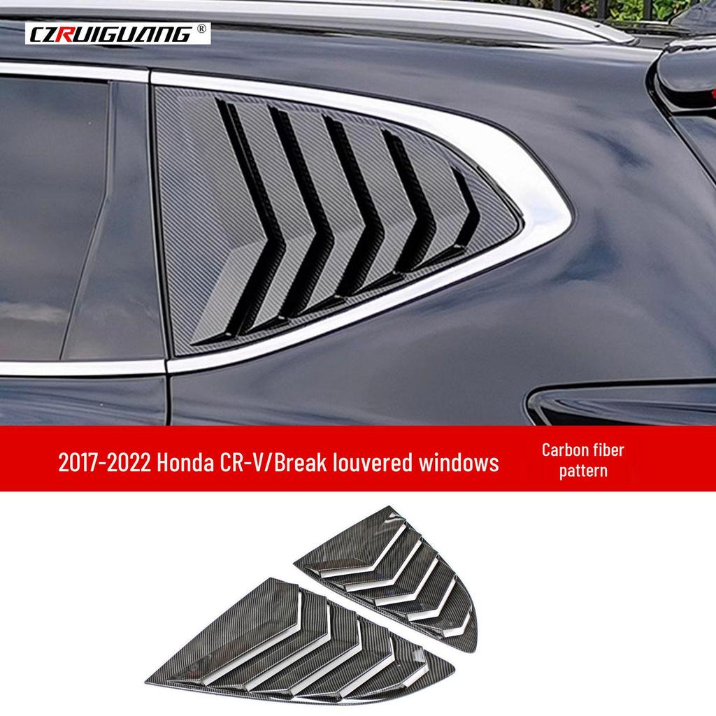 Fits 2017-2022 Honda CR-V and Breeze: Window and Rear Spoilers, Louvered Window Decorations.