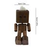 Shaking Wooden Man Figurine Multi-Purpose Cute Car Wood Ornaments Wear Resist Creative Handcrafted Statue for Home & Office