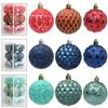 12pcs Creative Christmas Tree Pendant 6/8cm Hanging Ornament Crafts Christmas Ball Set  Holiday