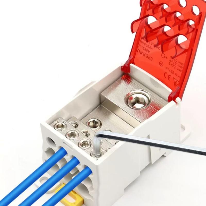 NEW DIN Rail Terminal Block UKK Series 80A Distribution Box One In Six Out Power Wire Electrical Connector Junction Equipment