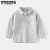 Children's Long Sleeved T-shirt Boys' Solid Color Polo Shirt Baby Spring Thin Base Shirt