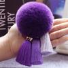 Cute Rabbit Fur Ball Keychain Tassel Pendant for Women Mobile Phone Case Car Ladies Bag Plush Pendant