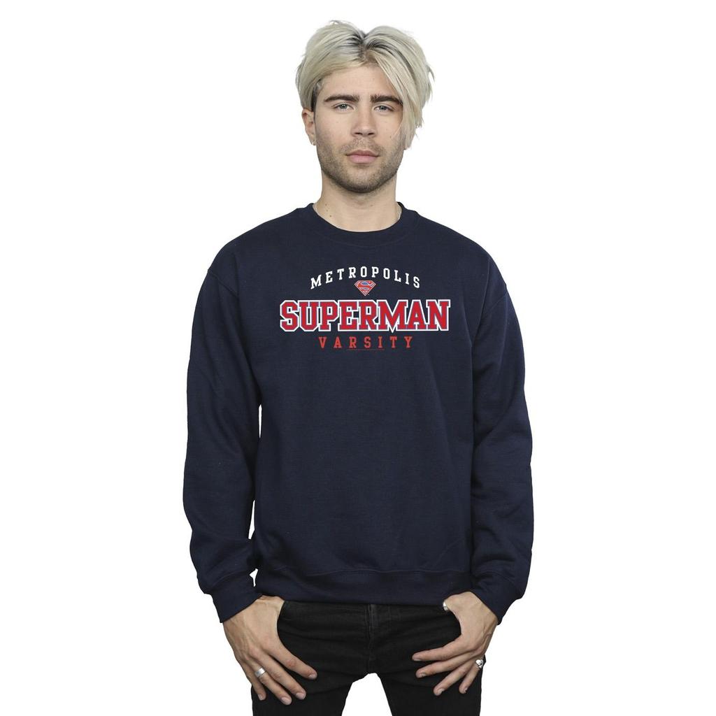 DC Comics Mens Superman Metropolis Varsity Sweatshirt
