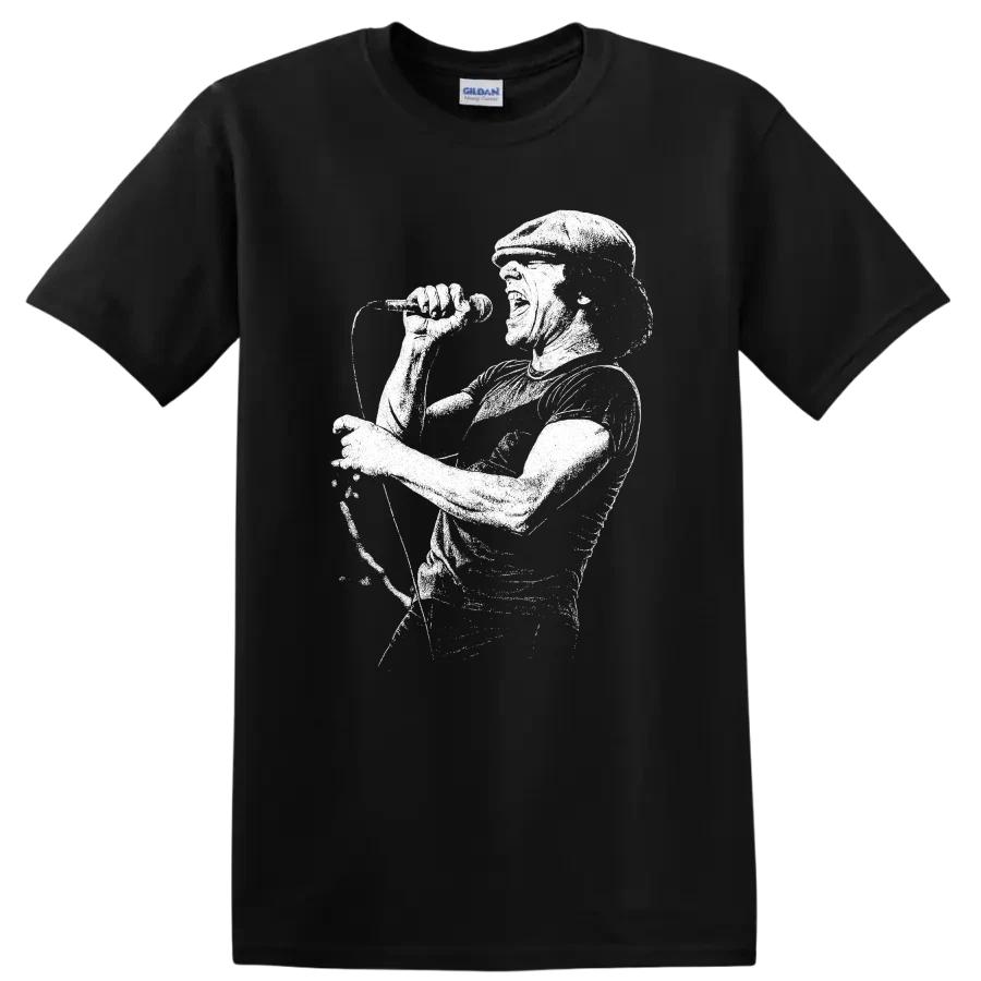 Brian Johnson Rock Legend Portrait T Shirt Classic Music Fan Tee