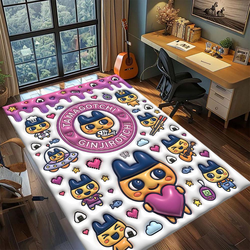 Tamagotchi anime character Carpet for Living Room Bedroom Home Decor Cool Movie Mat Play Floor Mat