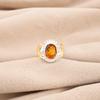 Натуральный цитрин, драгоценный камень, серебро 925 пробы, ювелирное изделие ручной работы, кольцо, свадебный подарок RR-61-13