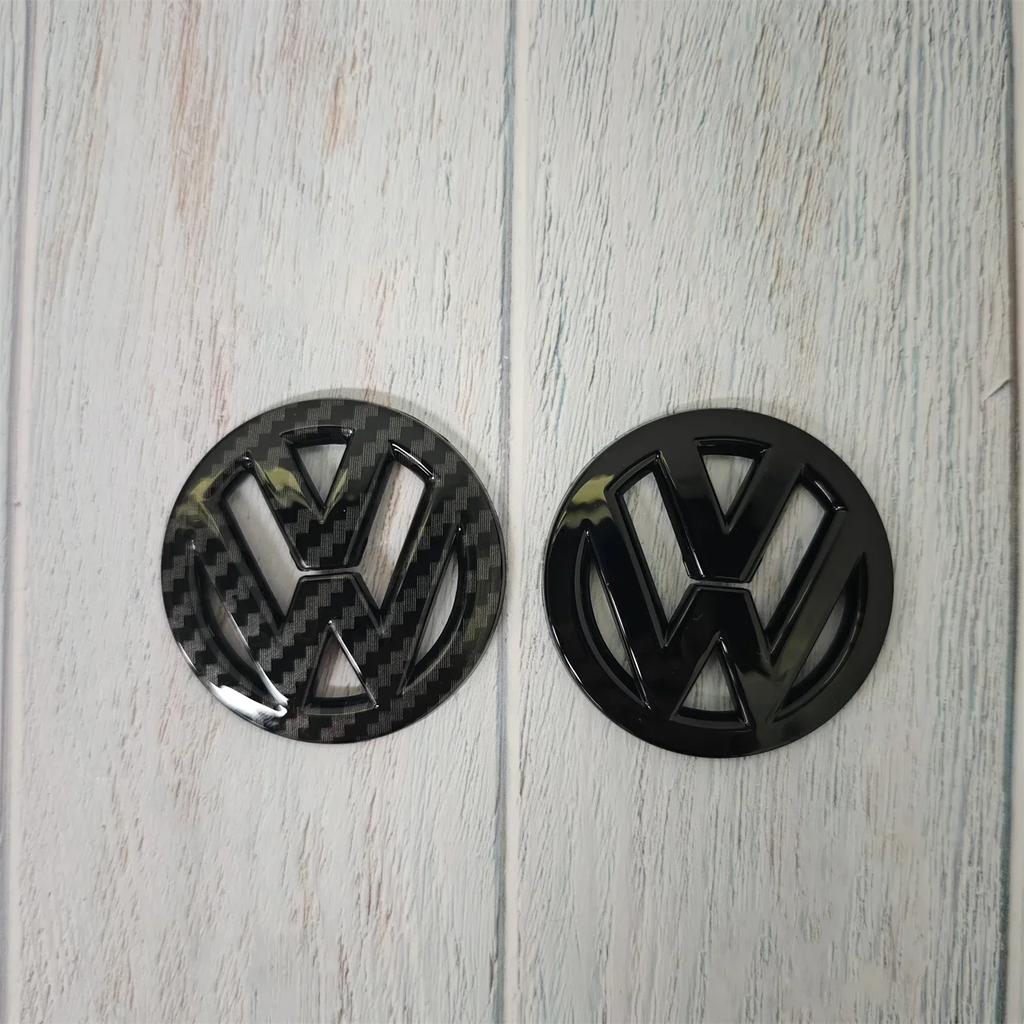 Hot Volkswagen Carbon Fiber Logo Steering Wheel Decal Sticker Golf 7 Rline Logo Accessory Black 3D Sticker Car Badge Logo
