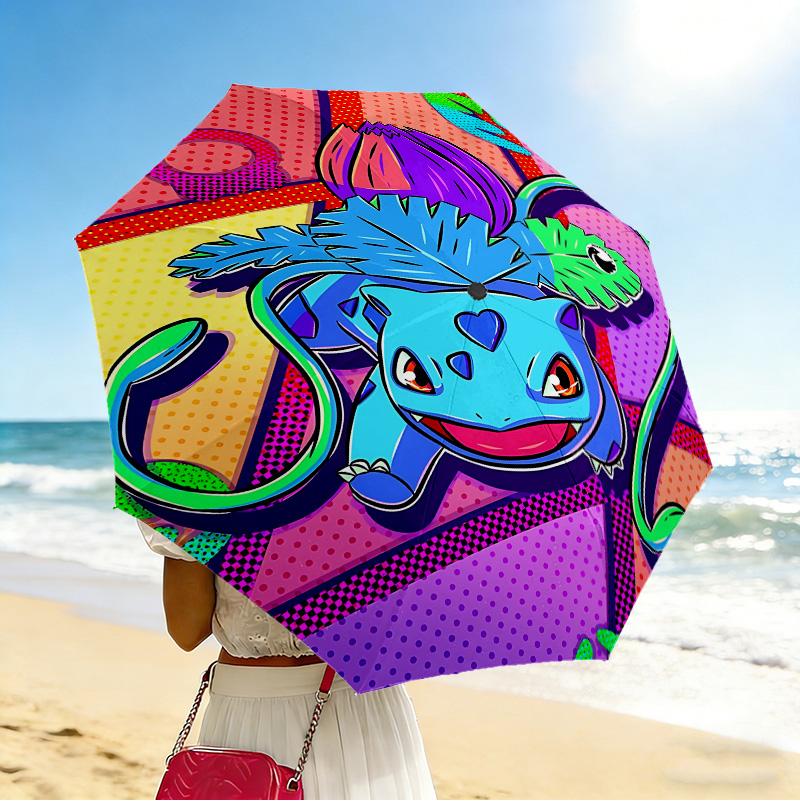 Pokemon Fusion 8 Ribs 3Fold Black Glue Uv Protection Umbrella Sun Protection Rainproof Compact Folding Umbrella For Travel Daily Use C923655