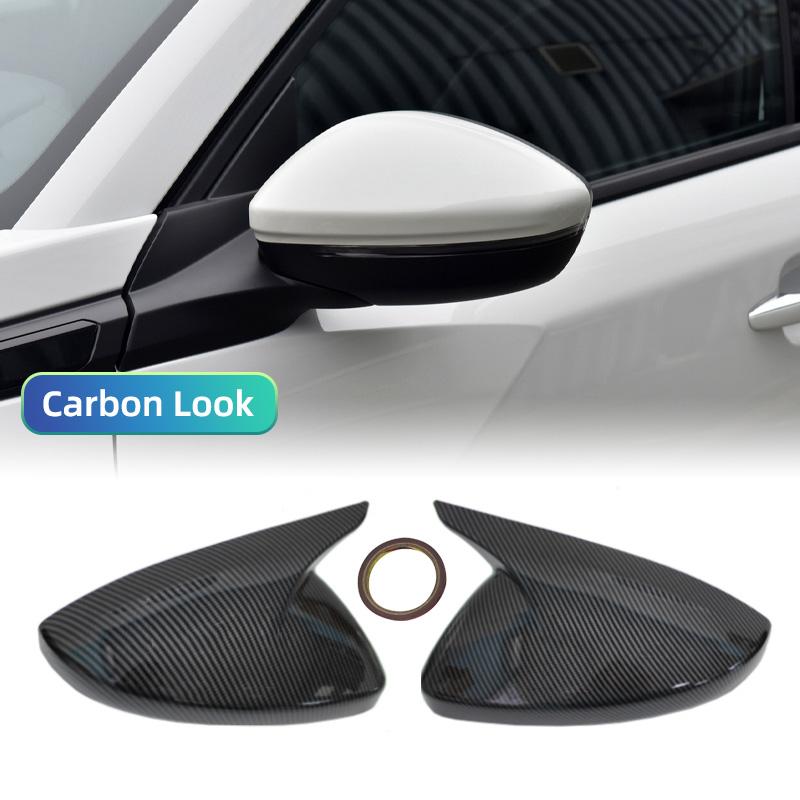 Side Wing Rearview Mirror Cover Cap For Peugeot 208 2020-2025 Peugeot 308 2014-2020 508 2008 Carbon Fiber Black