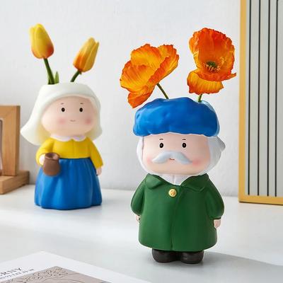 Домашний декор, креативная мультяшная фигурка и статуэтка, цветочный горшок для сухоцвета, простое милое украшение для интерьера, настольные предметы для фотосъемки