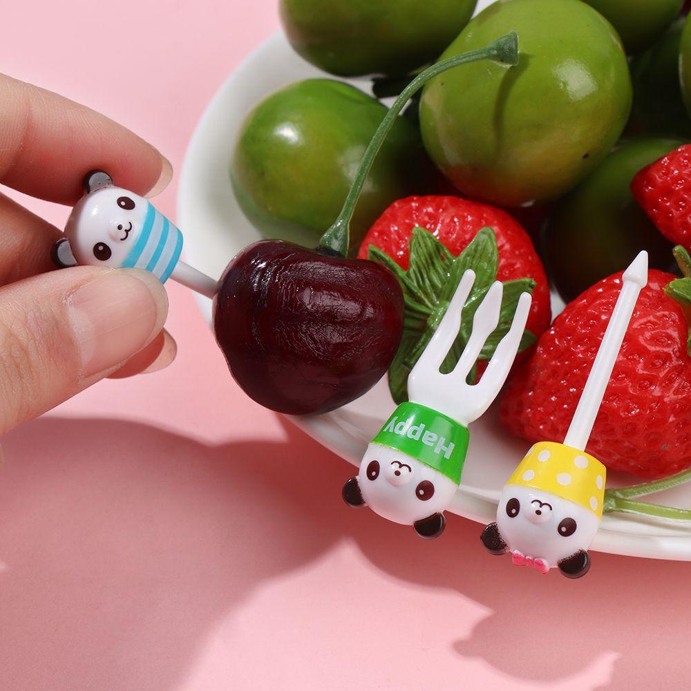 Cartoon Tableware Bento Lunches Decor Fruit Fork Cake Dessert Pick Toothpick Stick