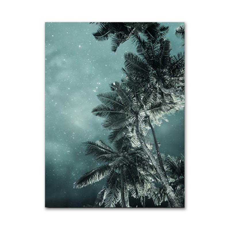 Природный пейзаж плакат растение Лев животное лист холст настенное искусство Plam Tree Звездная ночь живопись декоративная домашняя картина Декор
