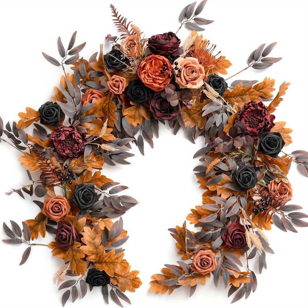 1Pc Simulation Flower 70.87 Inch Artificial Eucalyptus Rose Eucalyptus Wedding Table and Chair Decoration Rattan