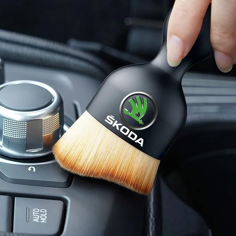 ERQY8 Car Interior Cleaning Tool Air Conditioner Air Outlet Cleaning Brush For Skoda Octavia KAMIQ KODIAQ SUPERB RAPID FABIA YETI