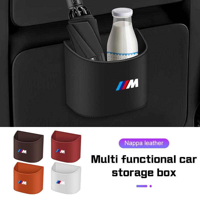 AAAOT1 For BMW M M3 M5 E36 E39 E46 E60 E90 E91 E92 F15 F30 X1X3 X5 Leather Car Storage Box Portable Door Hanging Bin,Backrest Trash can