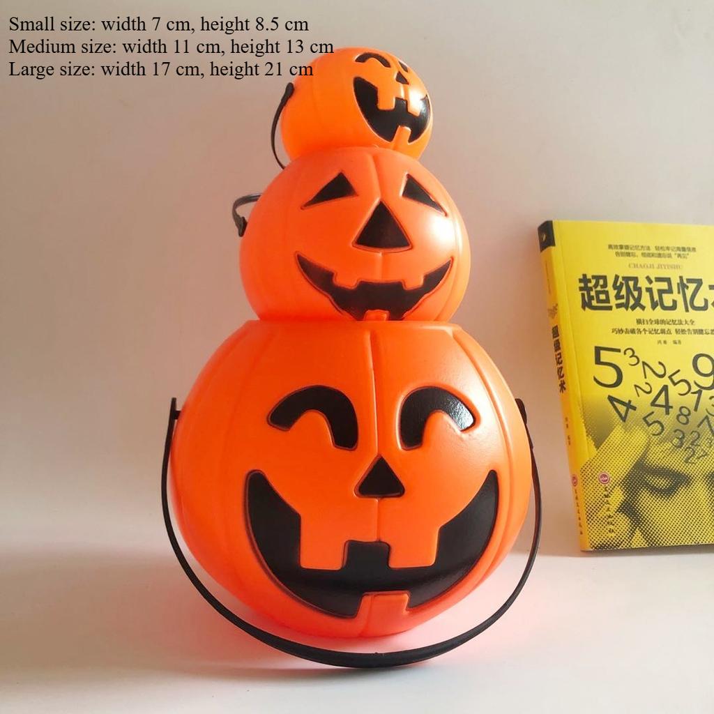 Halloween Witch Cauldron Pumpkin Ghost Candy Bucket Plastic Mini Holder Trick Or Treat Party Supplies Decoration