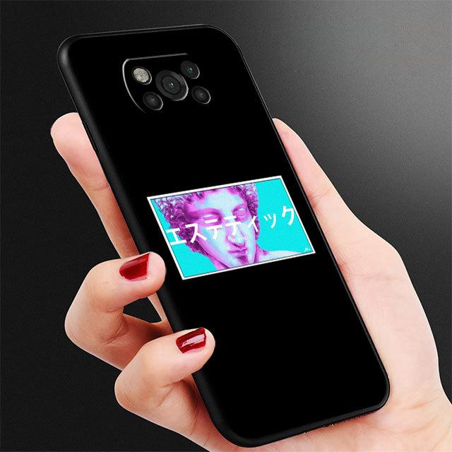 Эстетический чехол со статуей Микеланджело для телефона Samsung Galaxy M52 M23 M32 5g M31 M51 M22 M30s M33 M13 M12 M62, черный силиконовый чехол