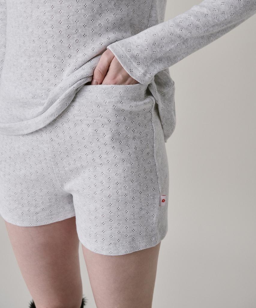 JUNEJUNE SPACE Patterned Knit Shorts_Grey