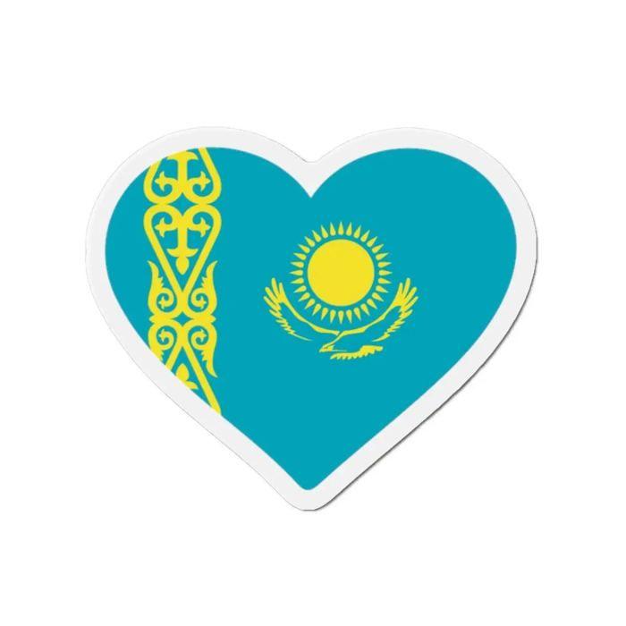 Aimant Coeur Drapeau Kazakhstan - Multicolore - 6 Cm - 50 Pièces - Résine Synthétique - Mixte