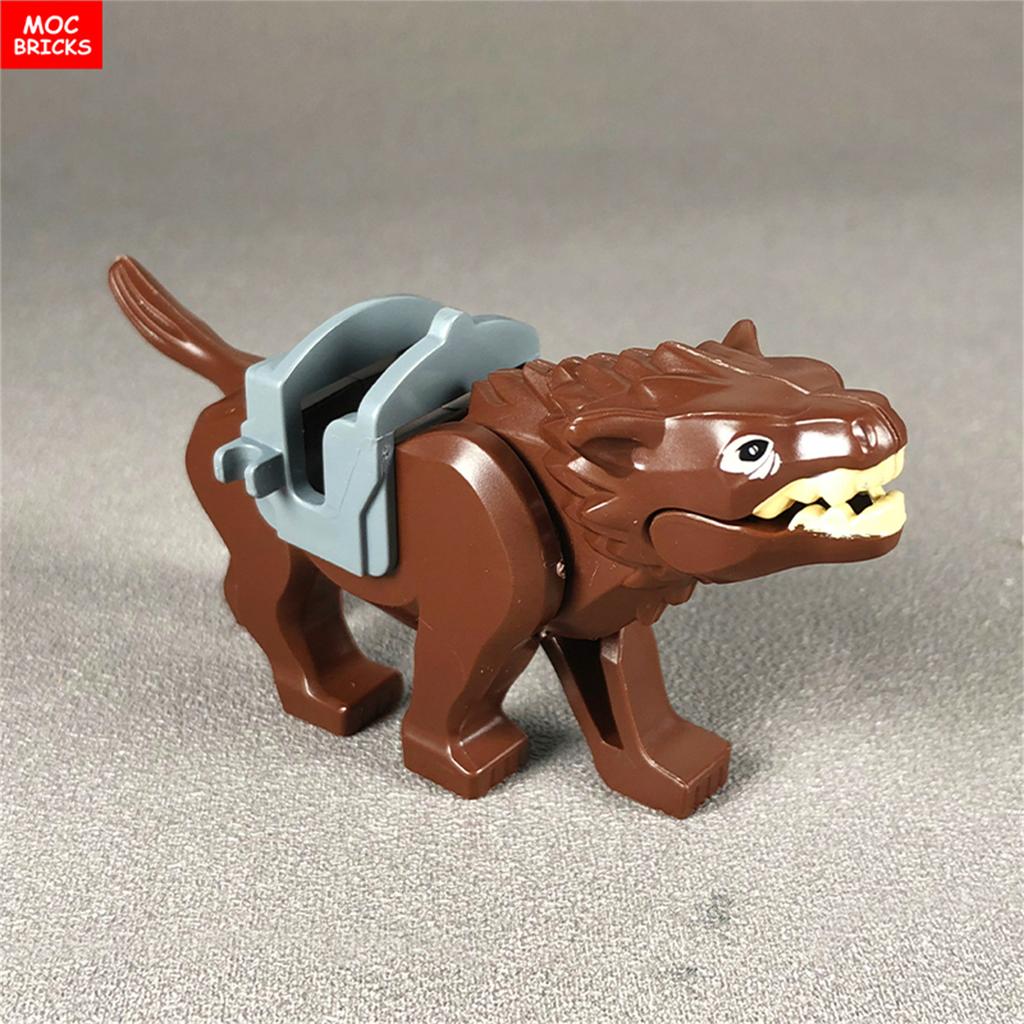Нетоксичные Moc Кирпичи DIY Животное Волк Фигурка Аксессуары Образовательные Строительные Блоки Собранные Игрушки Подарки для Детей