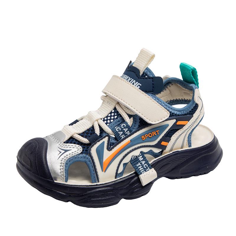 Детские нескользящие спортивные сандалии с закрытым носком на липучке - Мягкая подошва, пляжная обувь для мальчиков и девочек, от малышей до детей постарше