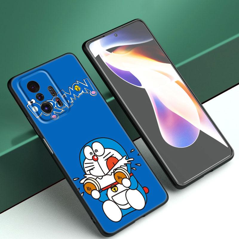 Cartoon Anime Doraemon Black Phone Case For Xiaomi Mi 9 SE 8 10 10T 11 12 13 Lite 9T 11T 12S 12T 13T 14 Pro 5G NE 11i 12X