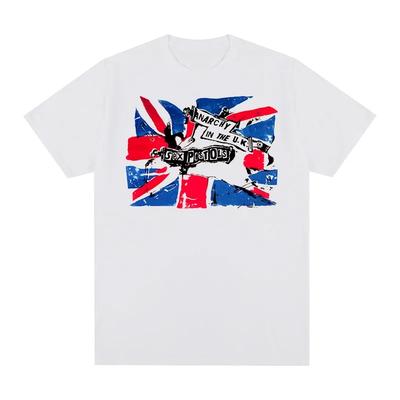 Sex Pistols "Anarchy In the U.K." Патриотичная футболка в стиле панк с Union Jack, Унисекс, Британский панк-рок, Уличная одежда, 100% хлопок, Повседневная футболка с коротким рукавом