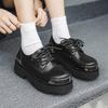Niche design sense квадратная головка маленькие кожаные туфли женские туфли дерби в британском стиле толстый каблук шнуровка ретро одинарные туфли женские 5776-J