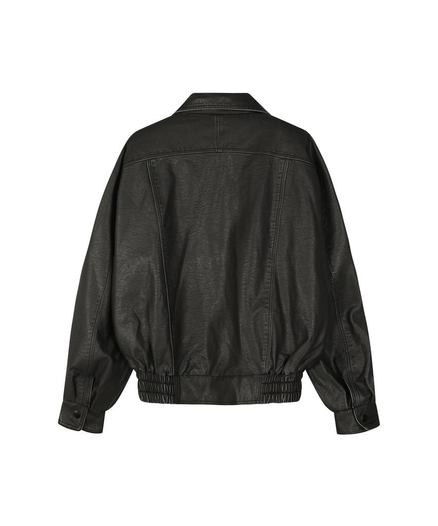 Sunday Fruit Market Sunday Vintage Leather Jacket Black