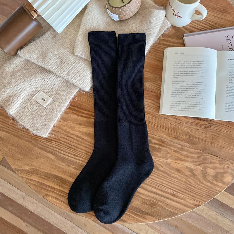 Autumn And Winter Stockings Children Thickened Terry Bottom Warm Medium Tube Stacking Socks Calf Socks Women