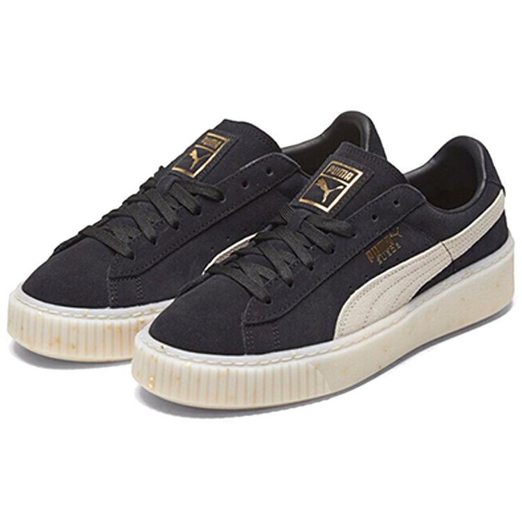 Puma Suede Platform Celebrate - Женские кроссовки Black Gold White Team-Gold 365621-03