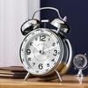 Night Light Twin Bell Alarm Clocks Metal Frame Battery Operate Loud Desk Table Alarm Clock for Bedrooms Bedside
