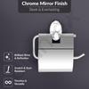 Steel Toilet Roll Holder for Bathroom/Toilet Paper Roll Holder/Toilet Tissue Paper Roll Holder for Bathroom Accessories - Oreva (Chrome)