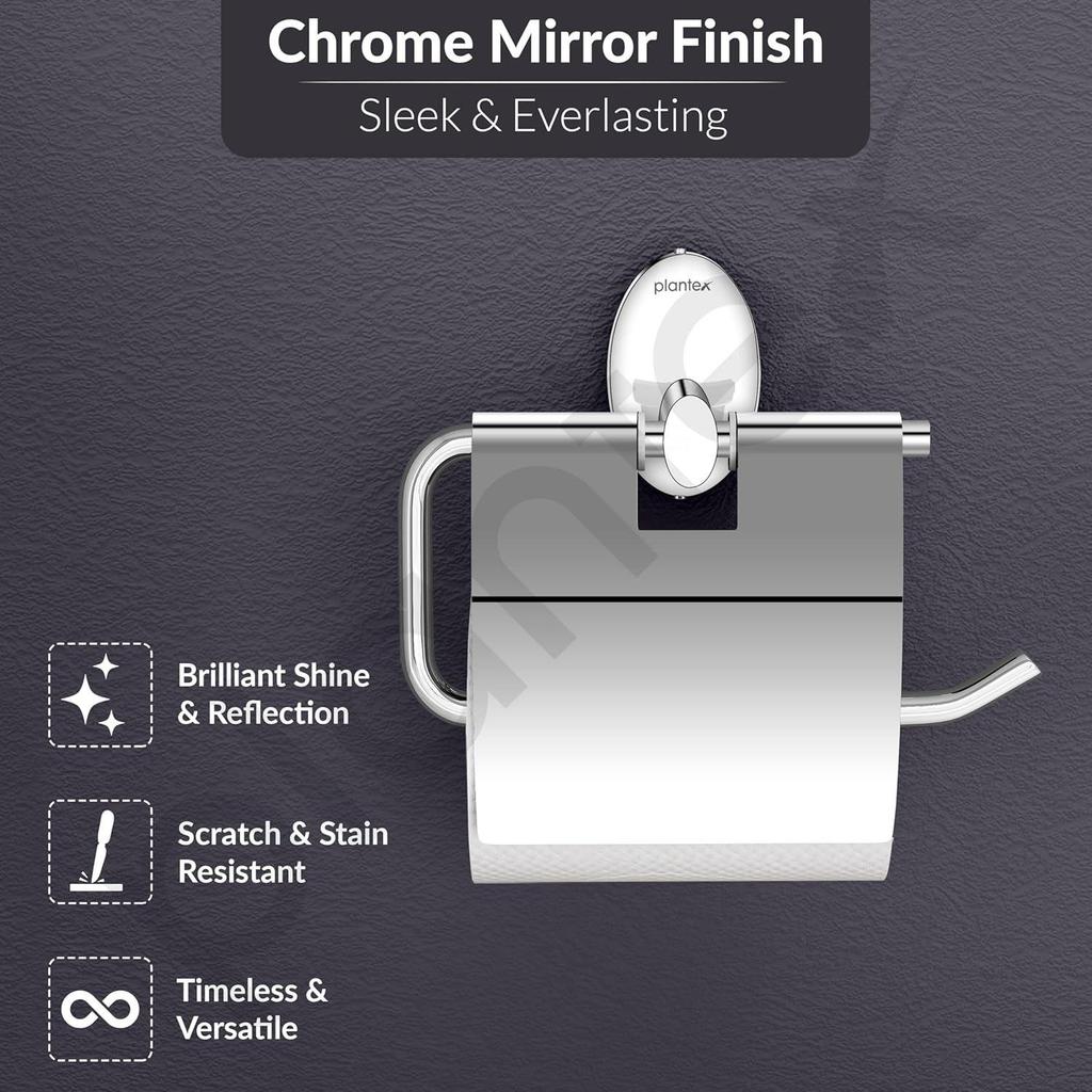 Steel Toilet Roll Holder for Bathroom/Toilet Paper Roll Holder/Toilet Tissue Paper Roll Holder for Bathroom Accessories - Oreva (Chrome)